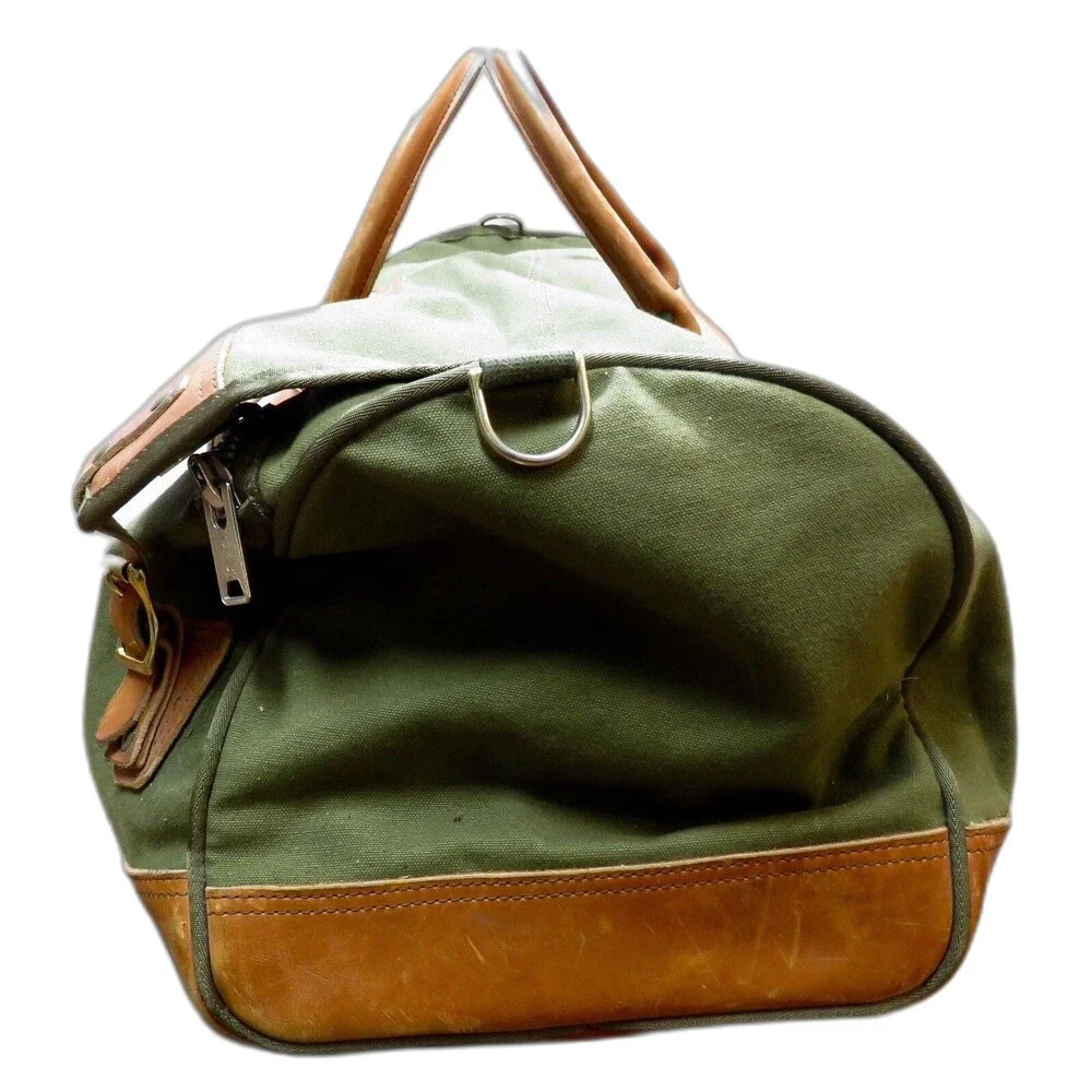 Vintage Orvis Canvas Leather Duffle Bag NO LABEL